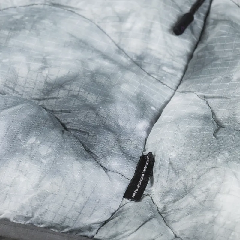 Purple Mountain Observatory Wave Down Quilted Vest Ice Dye Grey-5