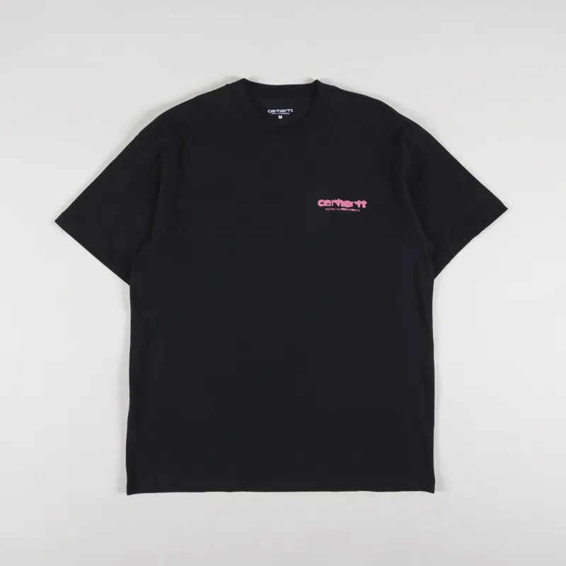 Carhartt WIP Men Graphic Printed Ink Bleed T Shirt Tee Black