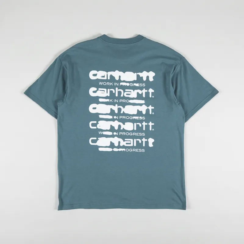Carhartt WIP Ink Bleed T Shirt Vancouver Blue White
