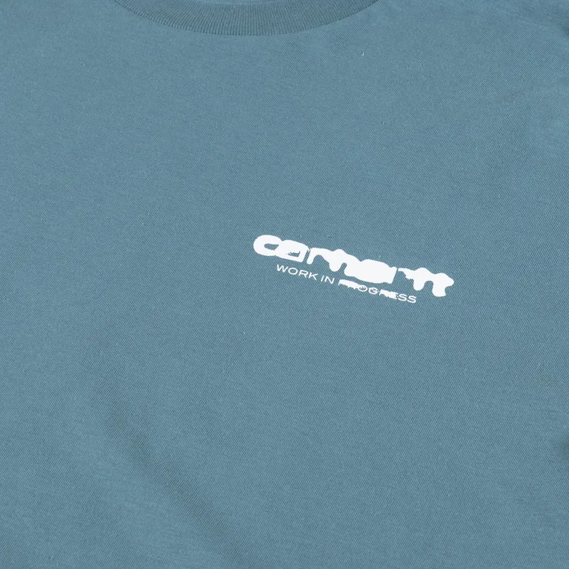 Carhartt WIP Ink Bleed T Shirt Vancouver Blue White-2