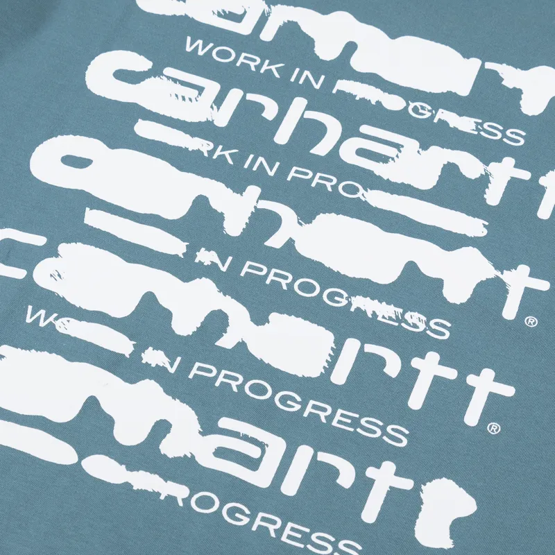Carhartt WIP Ink Bleed T Shirt Vancouver Blue White-3