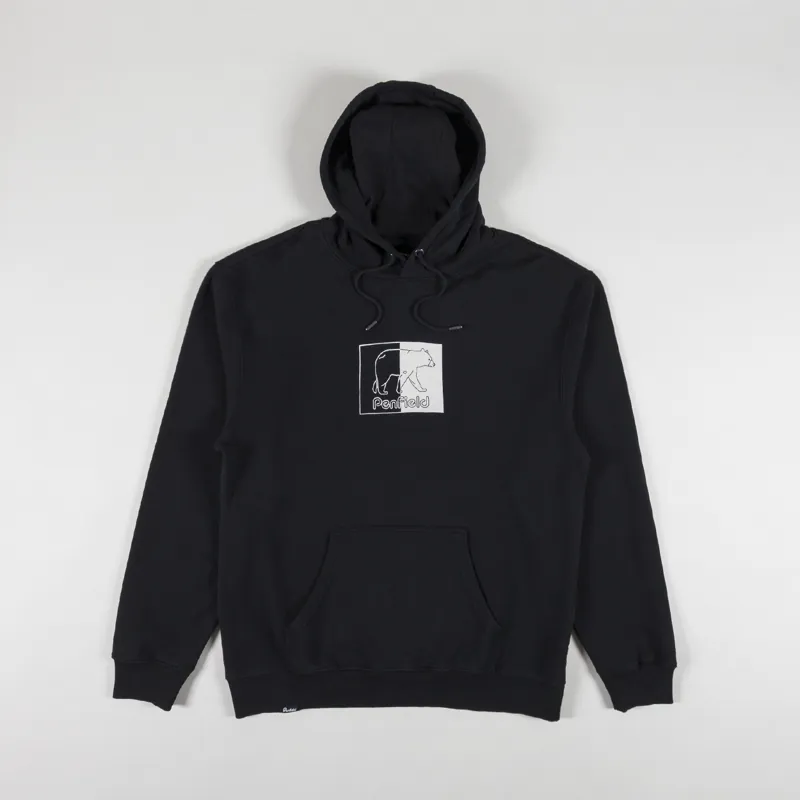 Penfield Inverted Bear Hoodie Black-1