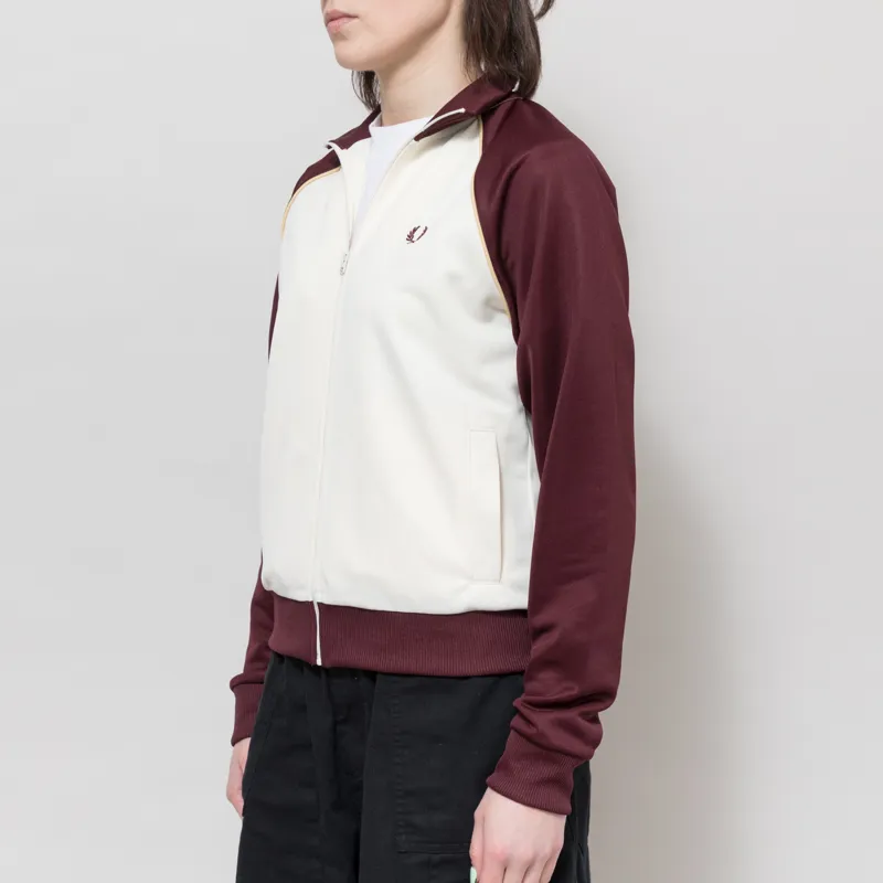 Fred Perry Womens Colour Block Track Jacket Ecru -1