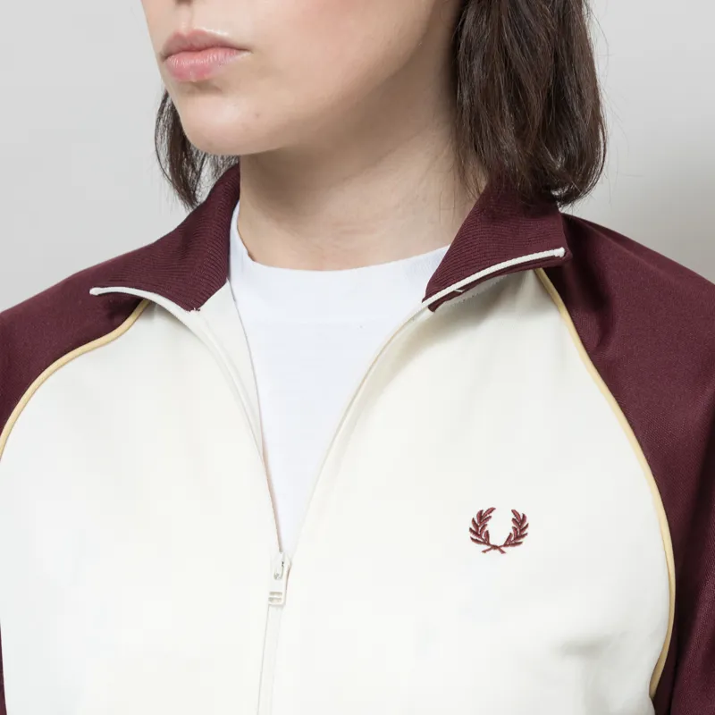 Fred Perry Womens Colour Block Track Jacket Ecru -4