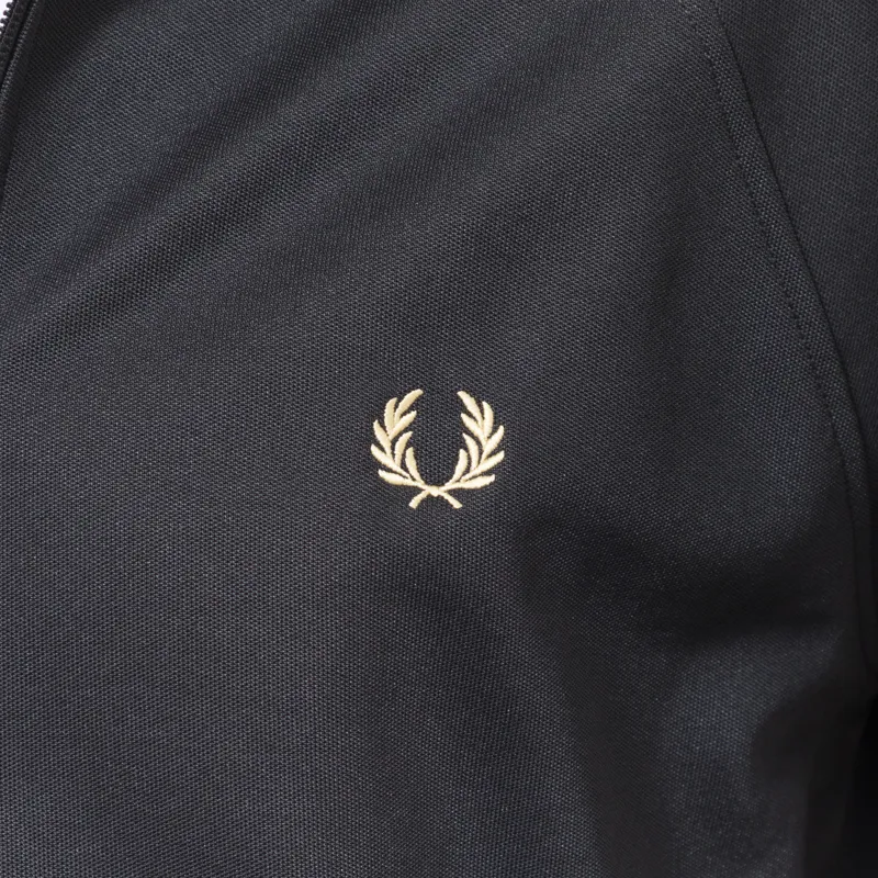 Fred Perry Contrast Tape Track Jacket Black Champagne-7