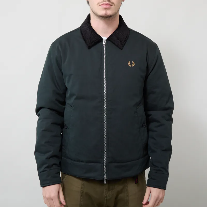 Fred Perry Cotton Caban Jacket Night Green