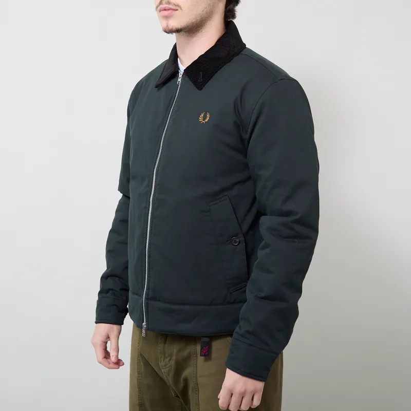 Fred Perry Cotton Caban Jacket Night Green-1