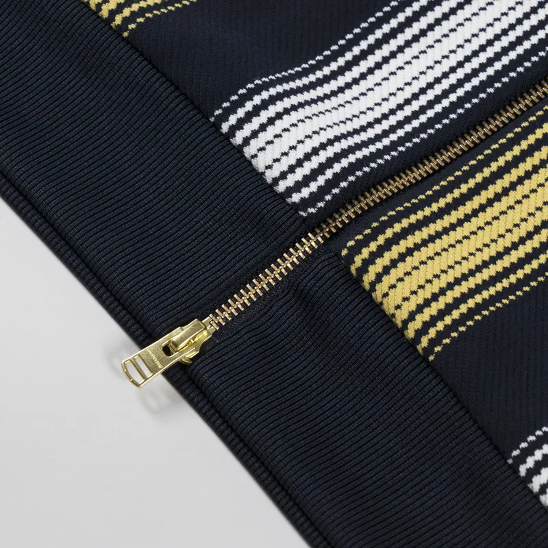 Fred Perry Mens Ombre Stripe Track Jacket Navy Yellow