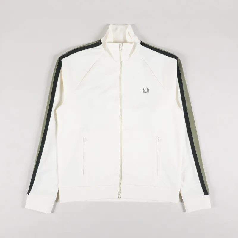 Fred Perry Two Colour Tape Track Jacket Light Ecru