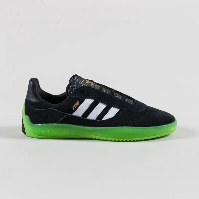 Adidas Skateboarding Puig Shoes Black White Green-2