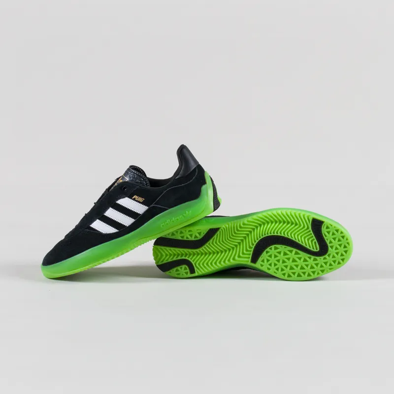 Adidas Skateboarding Puig Shoes Black White Green-3