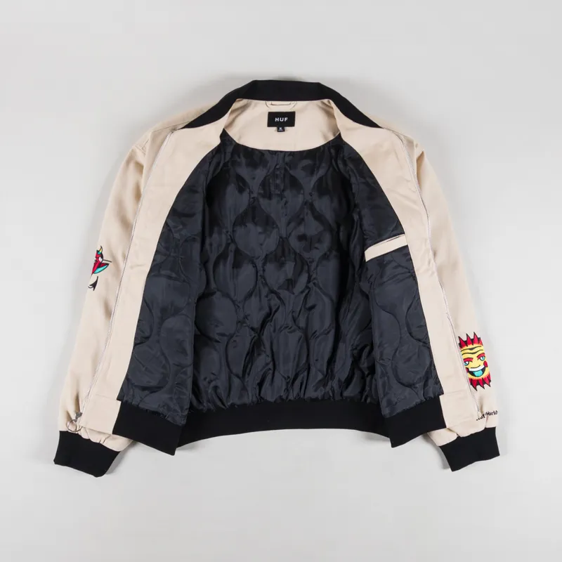 Huf Mens Bledsoe Quilted Work Twill Jacket Natural