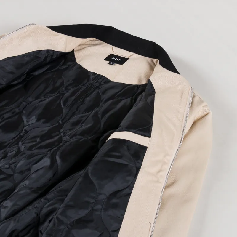 Huf Mens Bledsoe Quilted Work Twill Jacket Natural