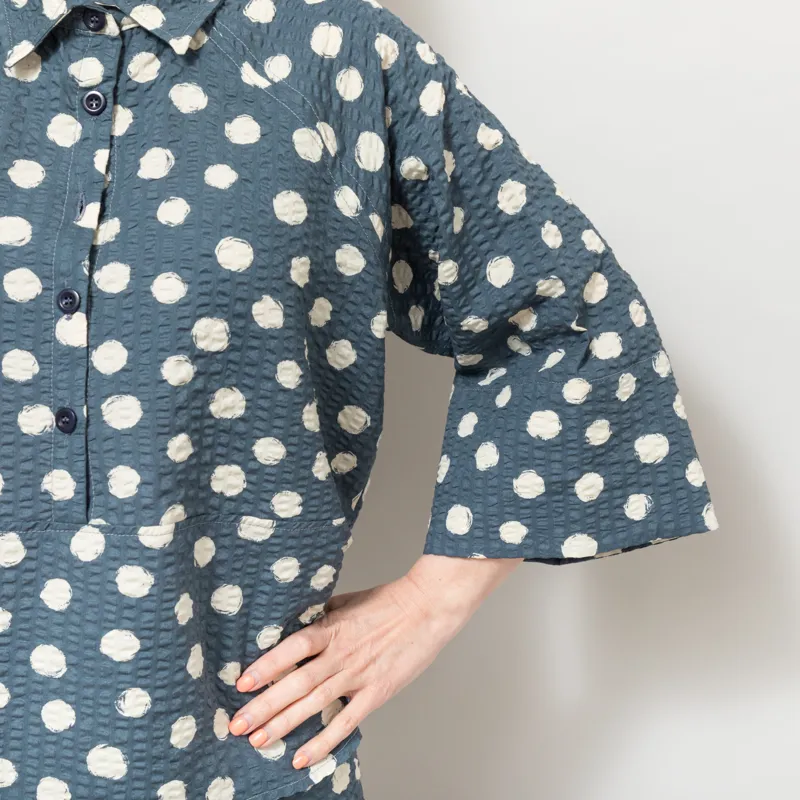 Kate Sheridan Womens Folk Shirt Blue Spot-6