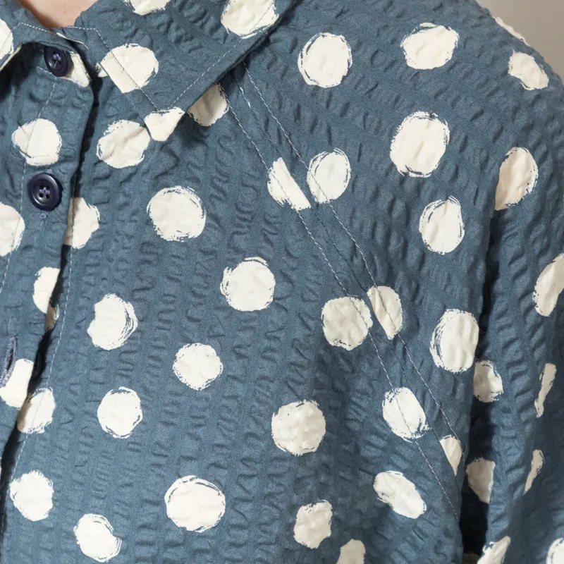 Kate Sheridan Womens Folk Shirt Blue Spot-5