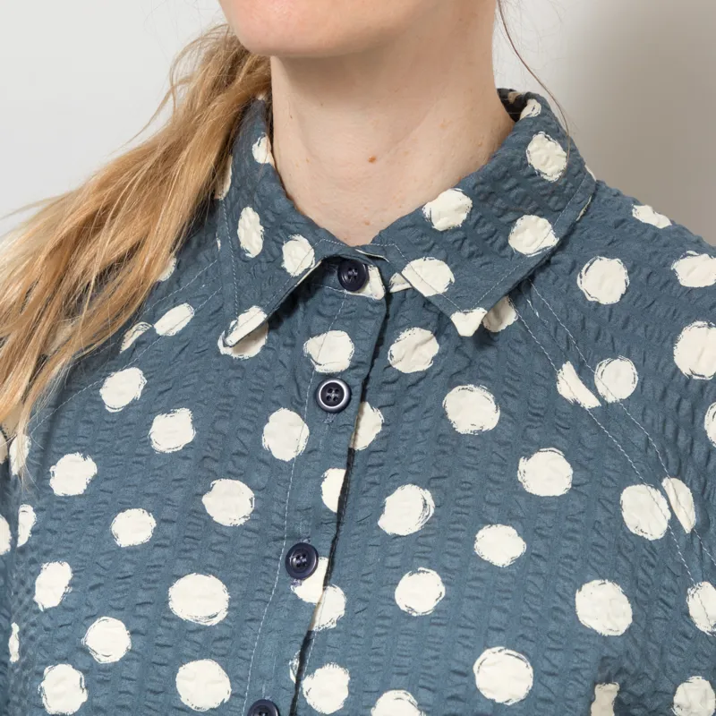 Kate Sheridan Womens Folk Shirt Blue Spot-3