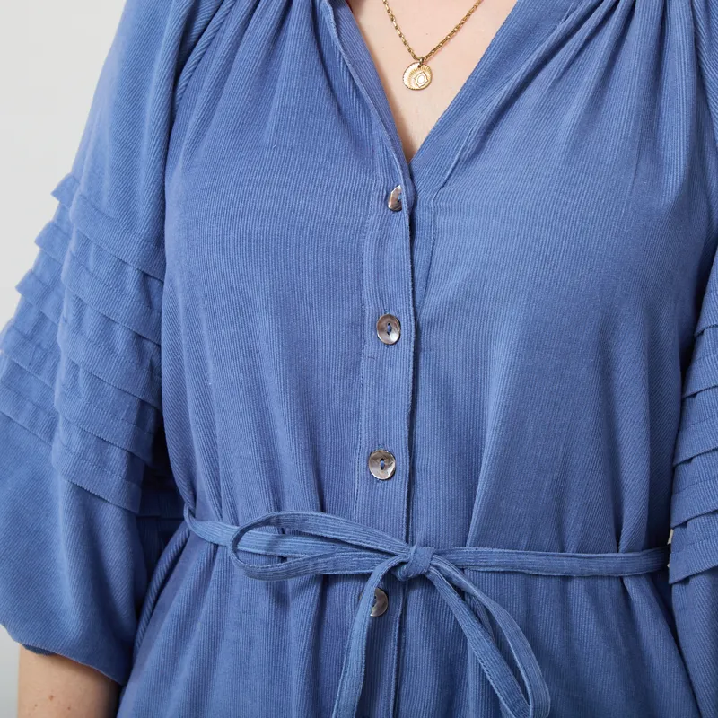 Daydress Womens Hudson Dress Needlecord Blue-5