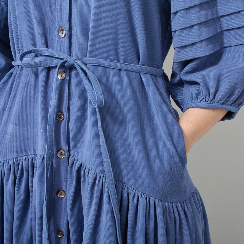 Daydress Womens Hudson Dress Needlecord Blue-11