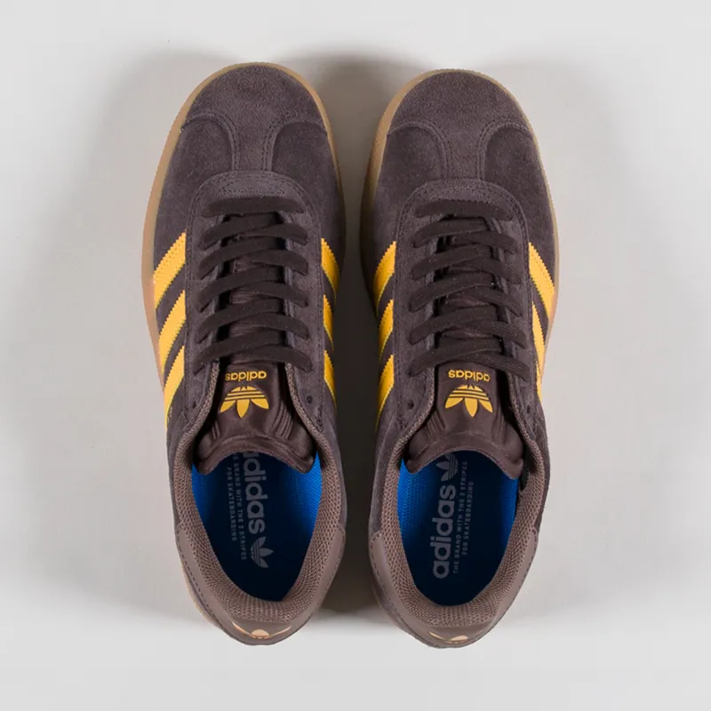 Adidas Skateboarding Gazelle ADV Shoes Brown Yellow-6