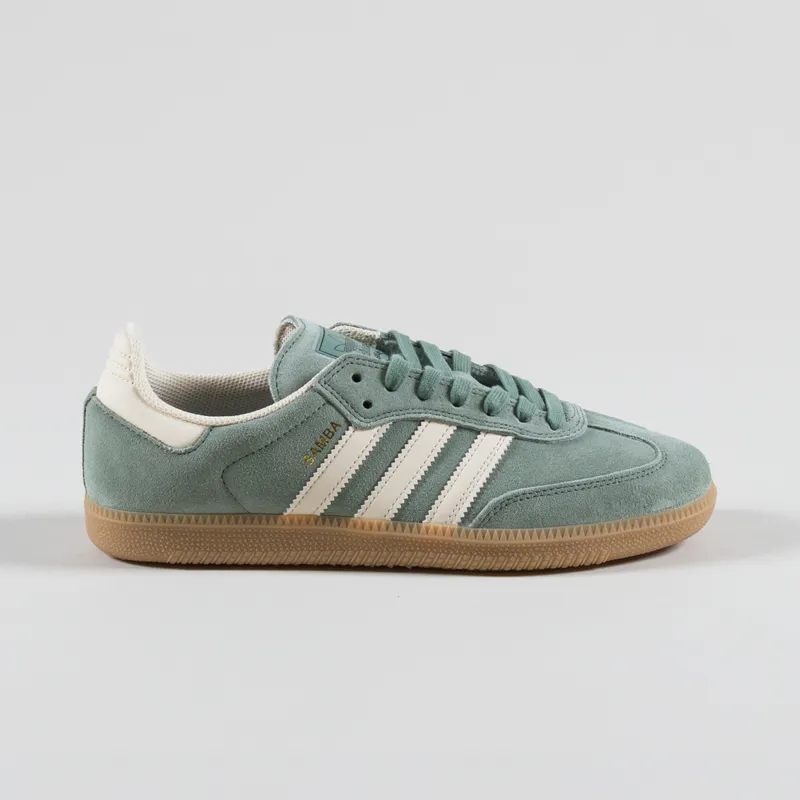 Adidas Samba ADV Shoes Silver Green White Gold-2