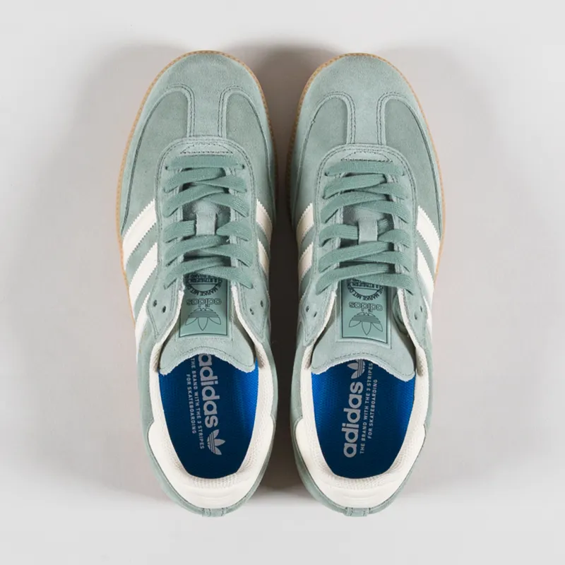 Adidas Samba ADV Shoes Silver Green White Gold-6