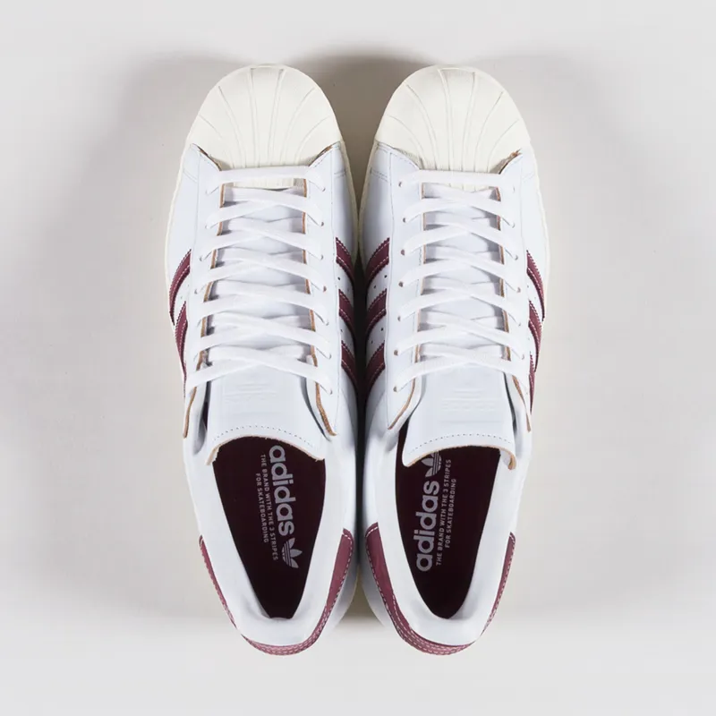 Adidas Skateboarding Superstar 80 ADV Shoes Crystal White Shadow Red Off White-6