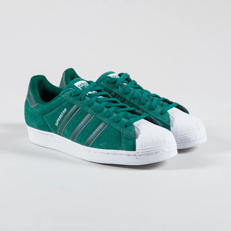 Adidas Skateboarding Mens Superstar ADV Shoes Trainer Green White - Main Image