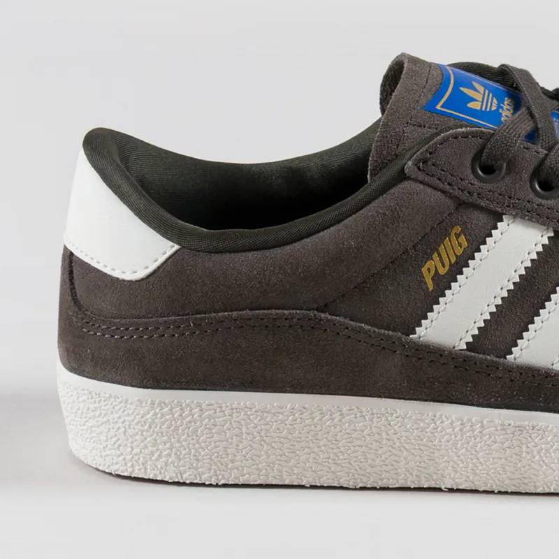 Adidas Skateboarding Puig Indoor Shoes Olive Off White Bluebird-4