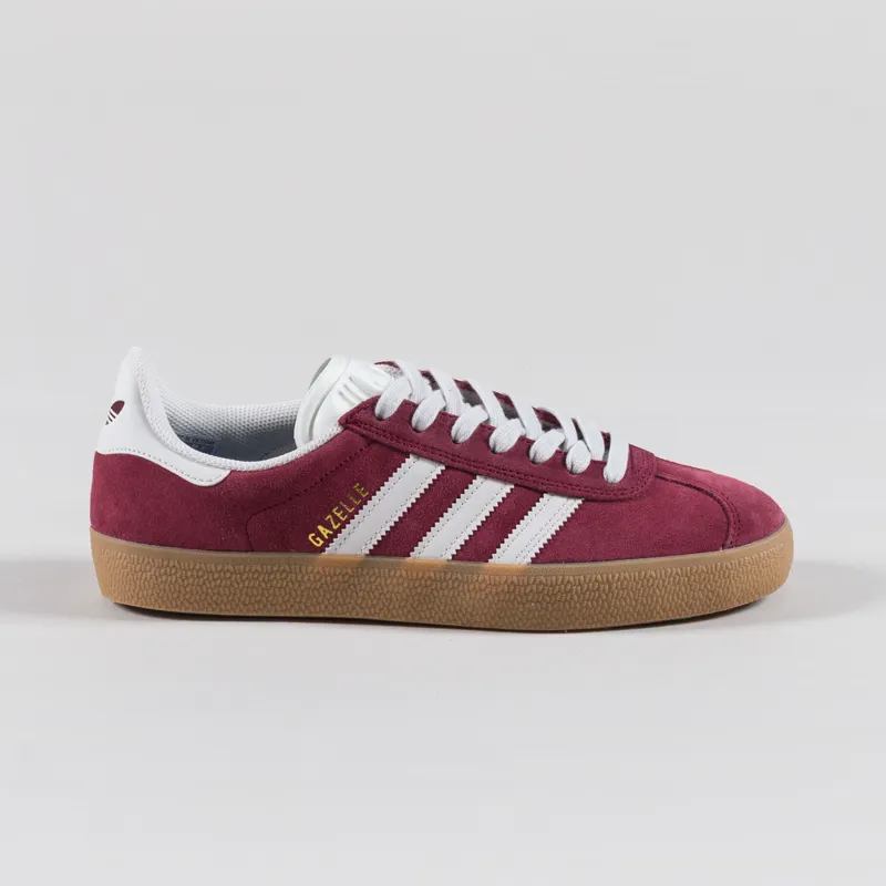 Adidas Skateboarding Gazelle ADV Shoes Red White Gold-2