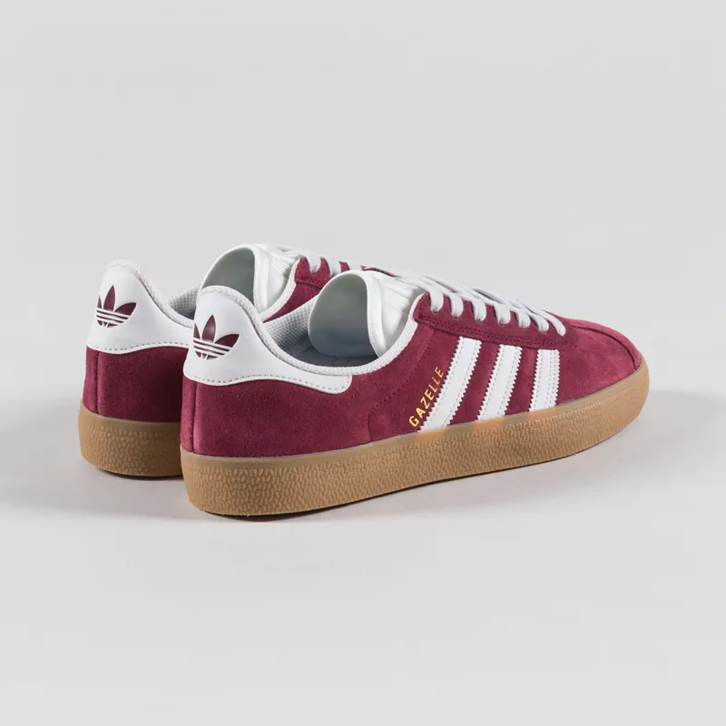 Adidas Skateboarding Gazelle ADV Shoes Red White Gold-1