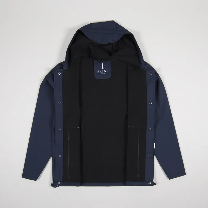 Rains Short Hooded Coat Blue-1