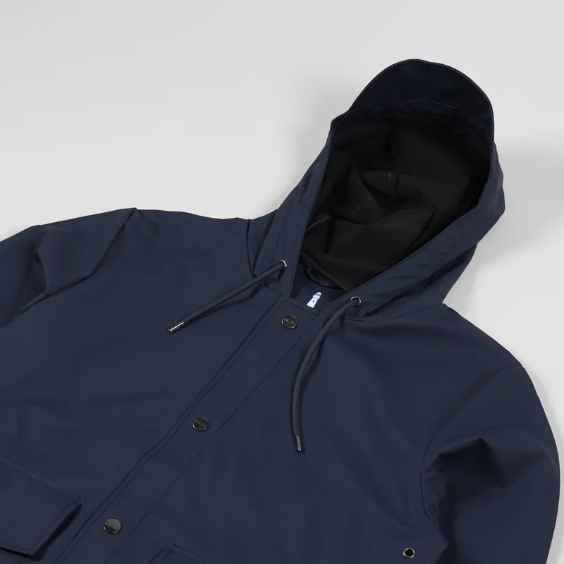Rains Short Hooded Coat Blue-6