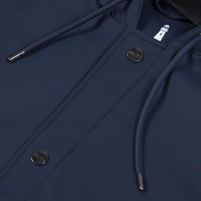 Rains Short Hooded Coat Blue-2