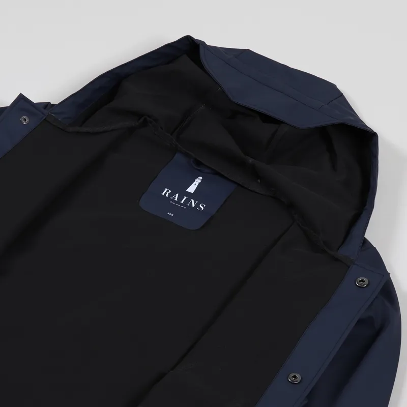 Rains Short Hooded Coat Blue-7