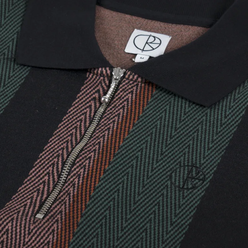 Polar Skate Co. Jacques Polo Shirt Black Salmon-1