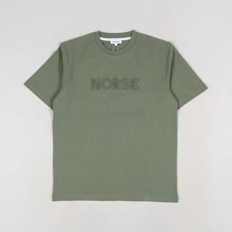 Norse Projects Johannes Norse Logo T Shirt Linden Green