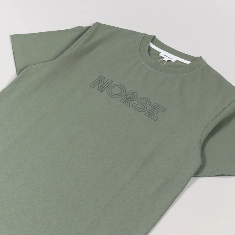 Norse Projects Johannes Norse Logo T Shirt Linden Green-2