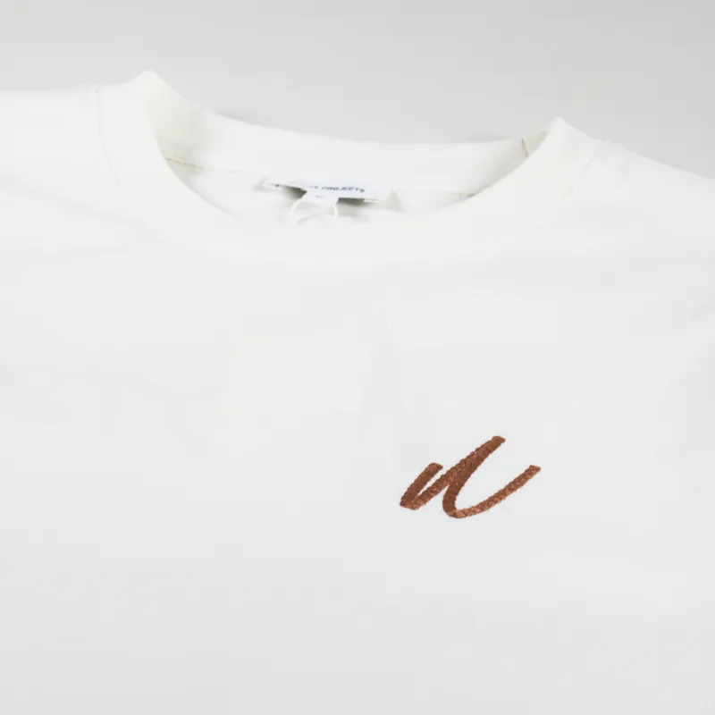 Norse Projects Johannes Chain Stitch Logo T Shirt Ecru-2