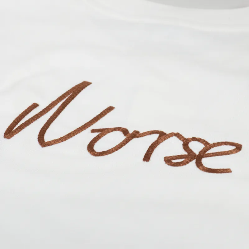 Norse Projects Johannes Chain Stitch Logo T Shirt Ecru-3