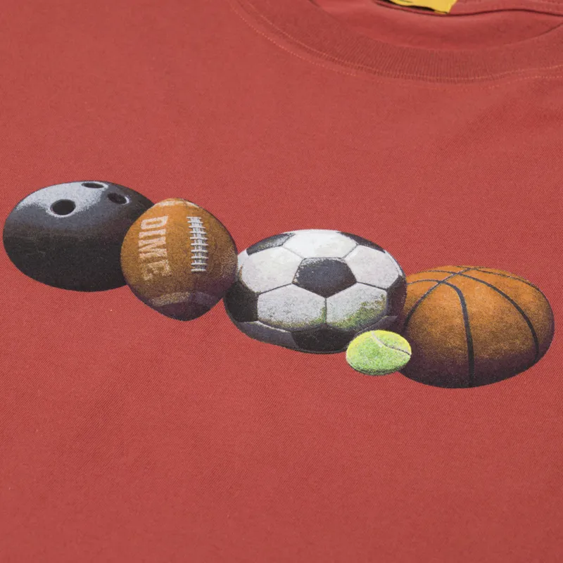 Dime Jock T Shirt Barn Red-1