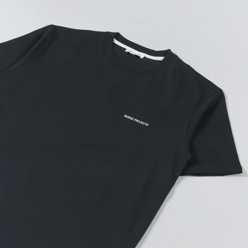 Norse Projects Johannes Standard Logo T Shirt Black-2