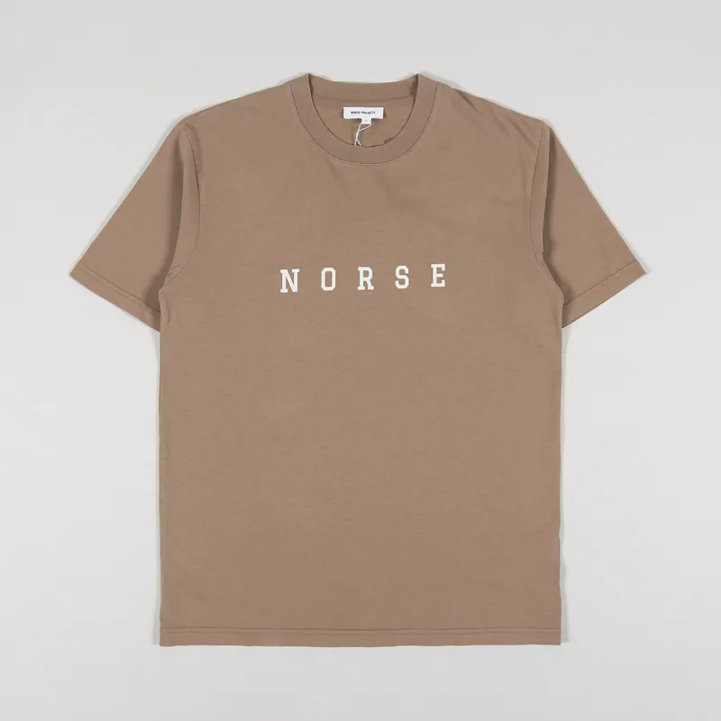 Norse Projects Johannes Varsity Logo T Shirt Camel