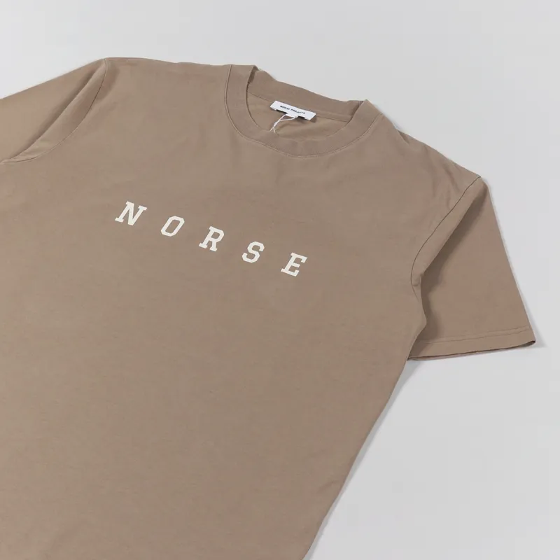 Norse Projects Johannes Varsity Logo T Shirt Camel-2