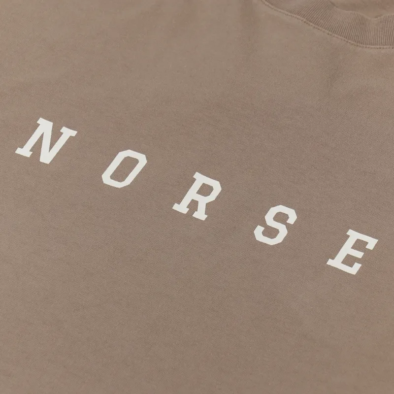 Norse Projects Johannes Varsity Logo T Shirt Camel-1