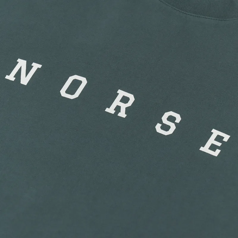 Norse Projects Johannes Varsity Logo T Shirt Green-1