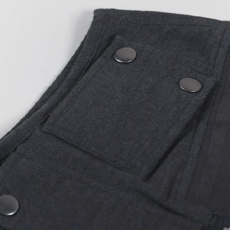 Universal Works Jojo Anglers Waistcoat Charcoal Herringbone Cotton-6