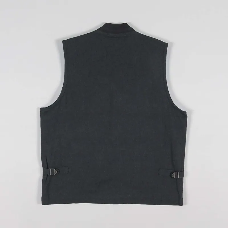 Universal Works Jojo Anglers Waistcoat Charcoal Herringbone Cotton-2