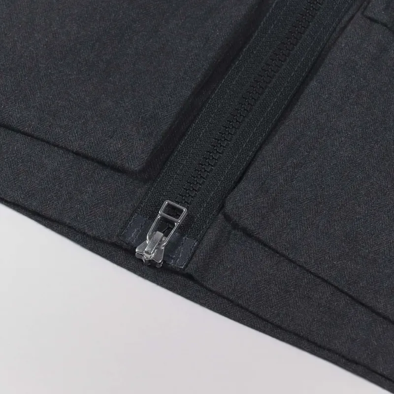 Universal Works Jojo Anglers Waistcoat Charcoal Herringbone Cotton-8