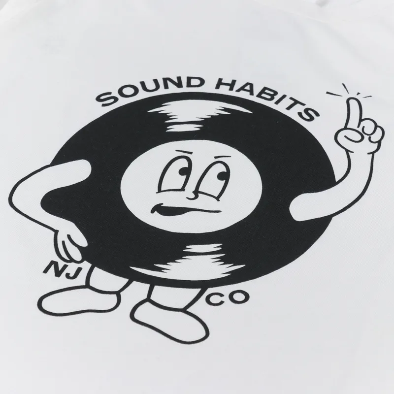 Nudie Jeans Womens Joni Sound Habits T Shirt Off White-4