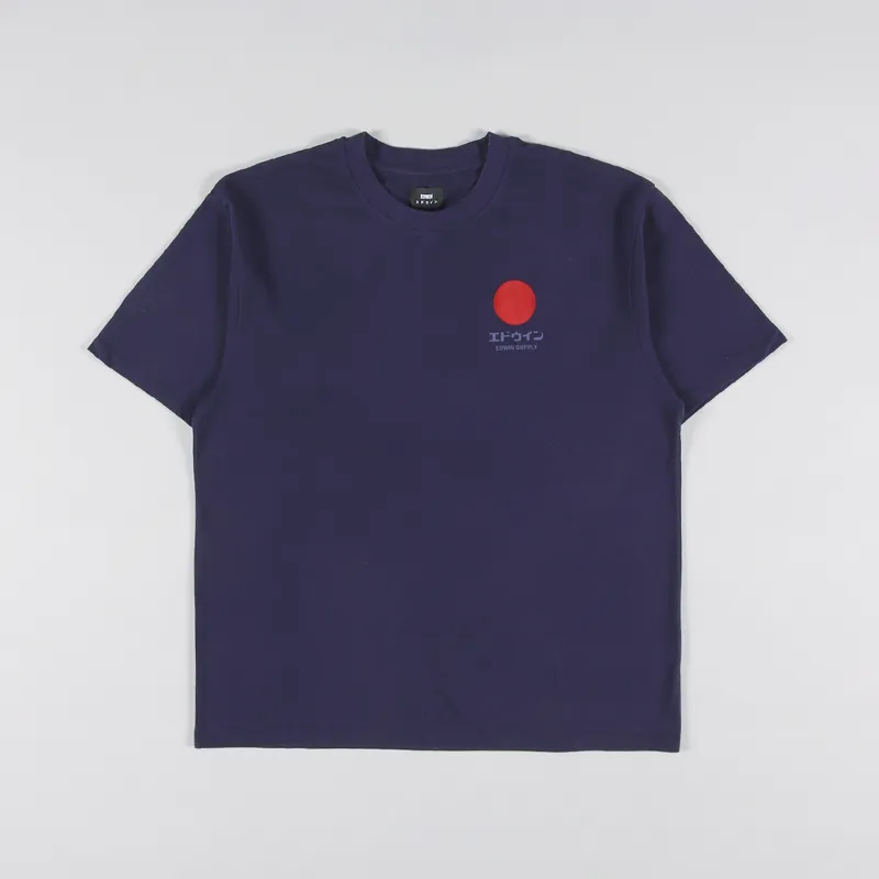 Edwin Japanese Sun Supply T Shirt Maritime Blue